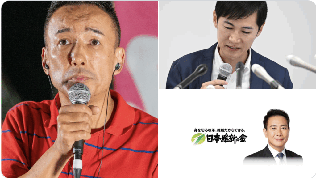 日本維新の会、再生の道、れいわ新撰組全員落選